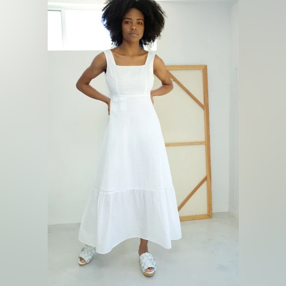 Paloma Wool Laura Dress in White 100% Cotton Size 34 US 2 - Picture 4 of 14